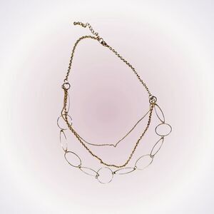 Gold tiered layered chain necklace | Sz OS